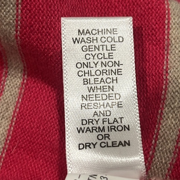 BANANA REPUBLIC PINK AND GRAY STRIPE LONG SLEEVE T—SHIRT SIZE L - Picture 12 of 12